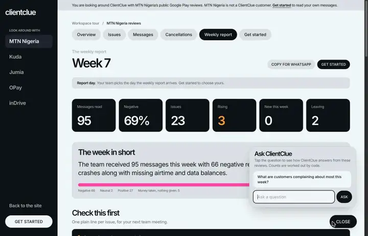 Tap the sample question